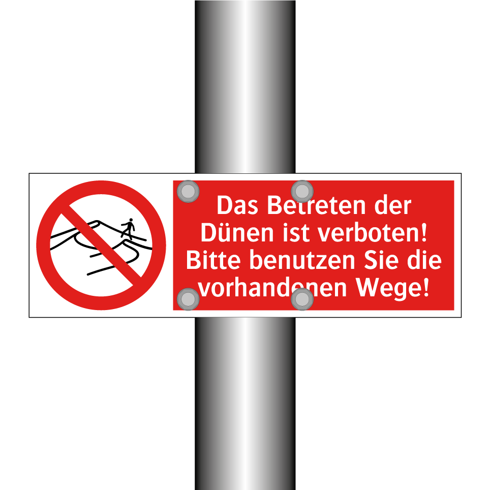 Das Betreten der Dünen ist verboten! Bitte benutzen Sie die vorhandenen Wege!