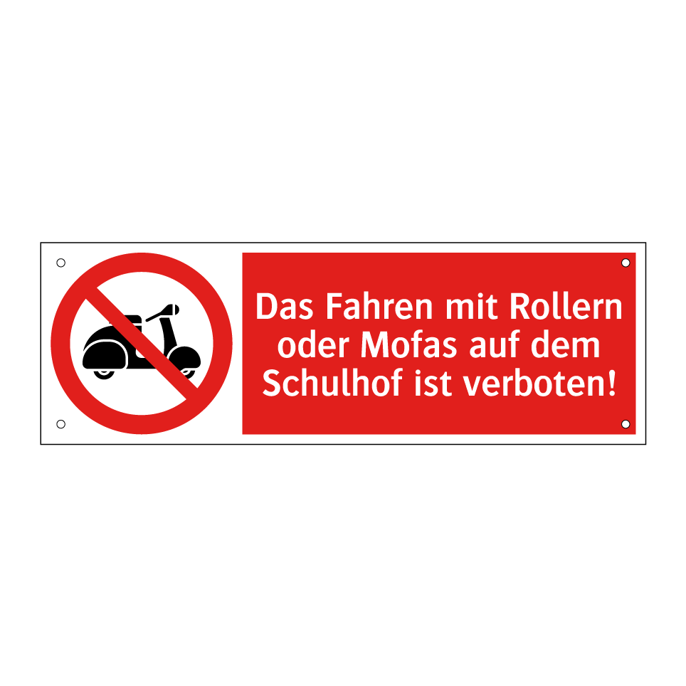Das Fahren mit Rollern oder Mofas auf dem Schulhof ist verboten!