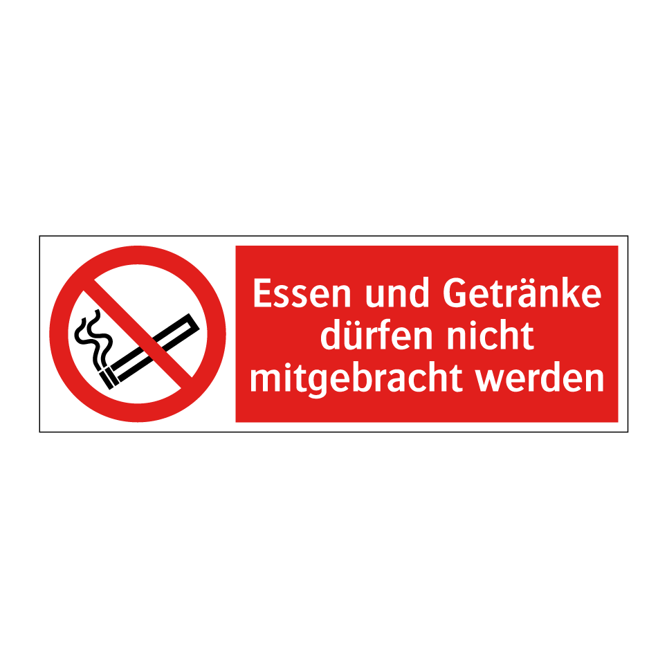 Essen und Getränke dürfen nicht mitgebracht werden