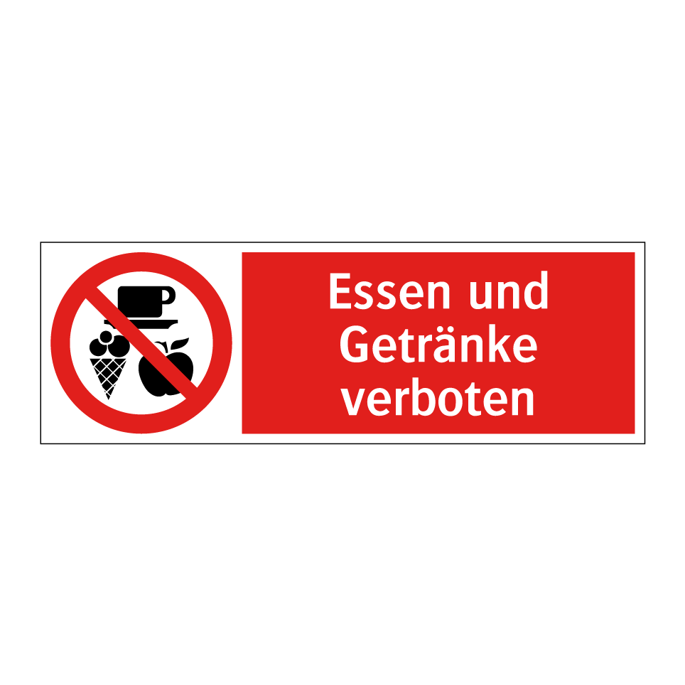 Essen und Getränke verboten