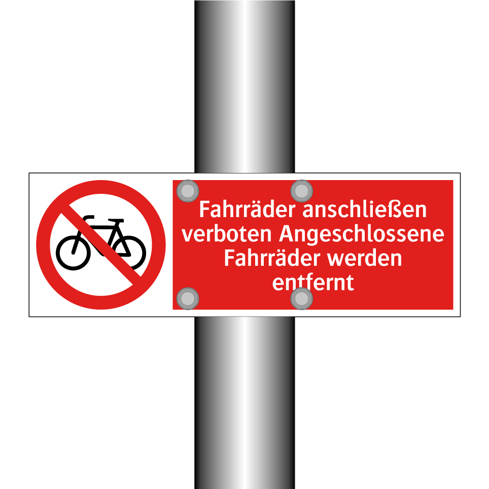 Fahrräder anschließen verboten Angeschlossene Fahrräder werden entfernt