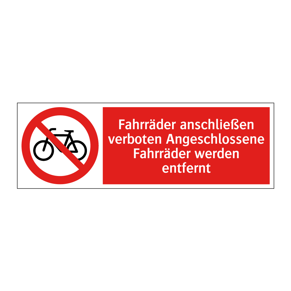 Fahrräder anschließen verboten Angeschlossene Fahrräder werden entfernt