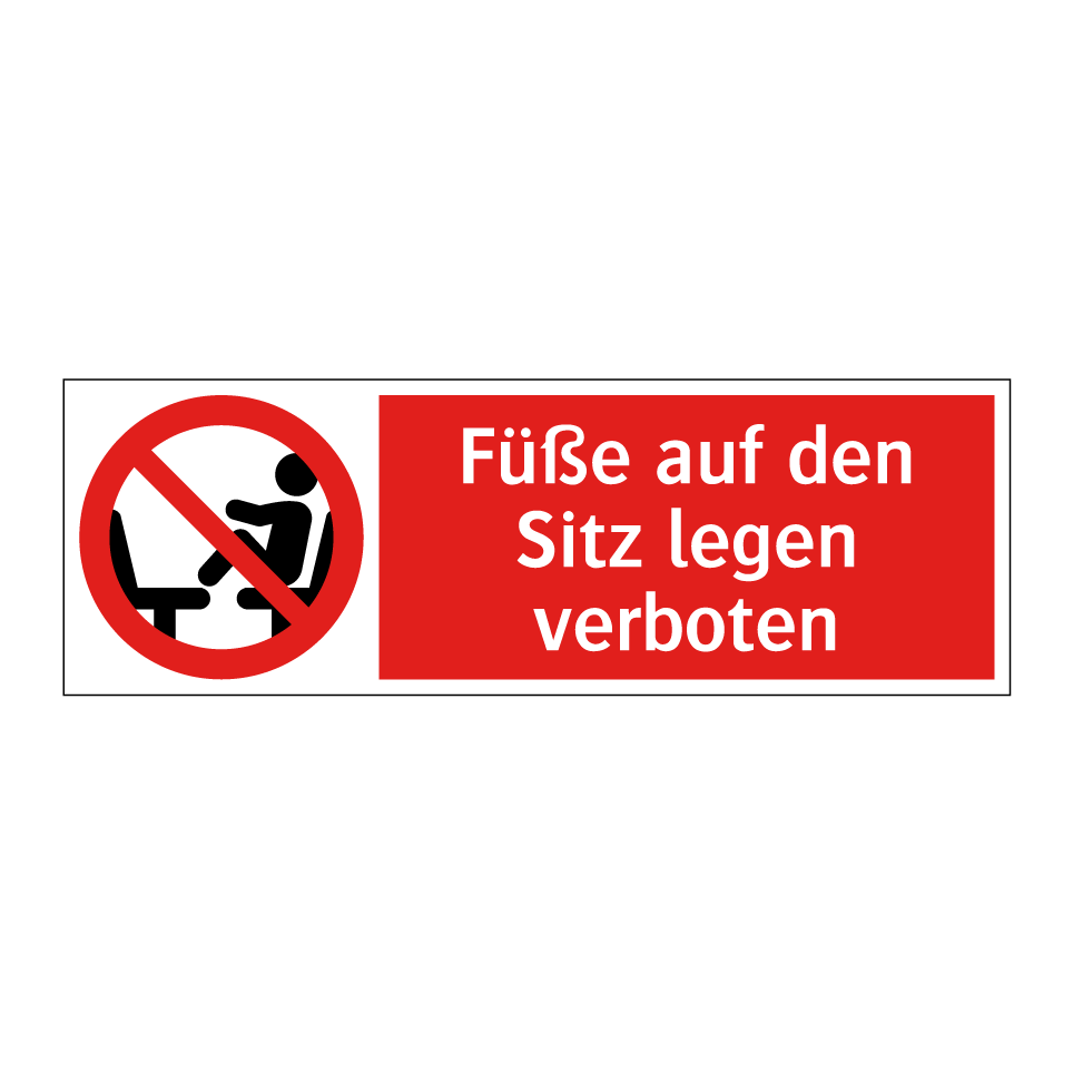 Füße auf den Sitz legen verboten