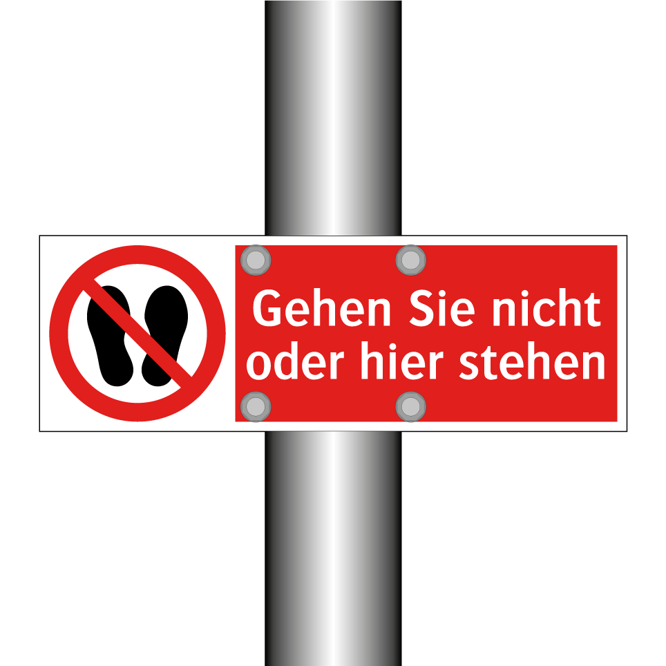 Gehen Sie nicht oder hier stehen