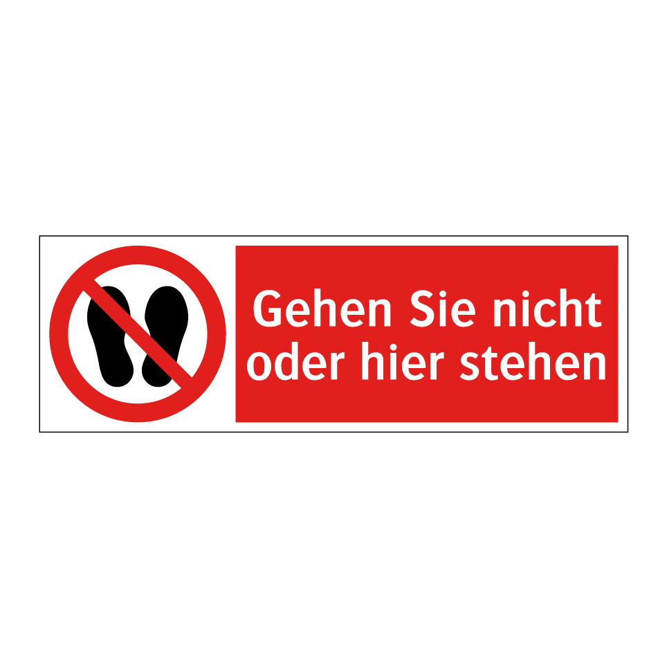 Gehen Sie nicht oder hier stehen