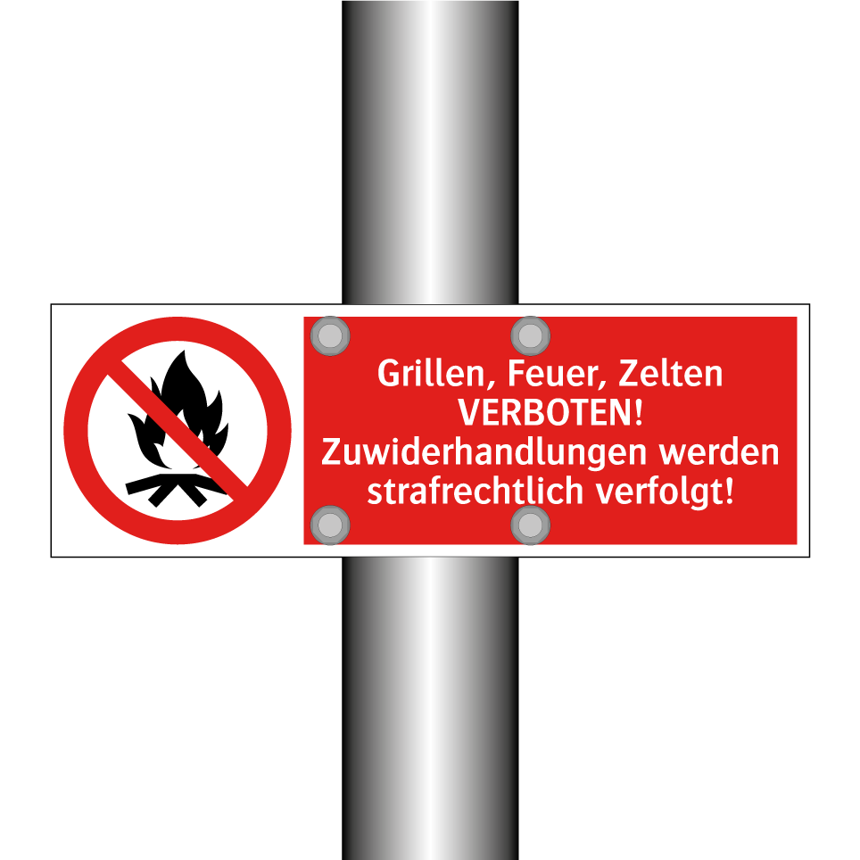Grillen, Feuer, Zelten VERBOTEN! Zuwiderhandlungen werden strafrechtlich verfolgt!