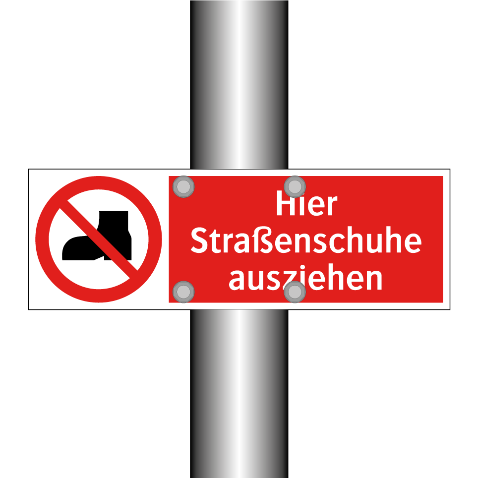 Hier Straßenschuhe ausziehen