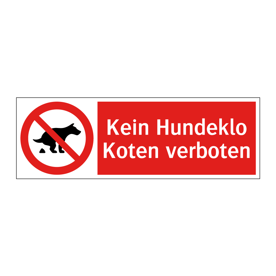 Kein Hundeklo Koten verboten