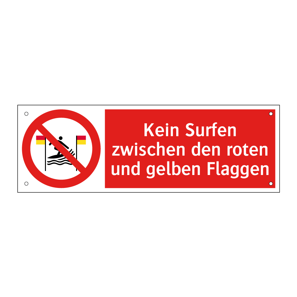 Kein Surfen zwischen den roten und gelben Flaggen