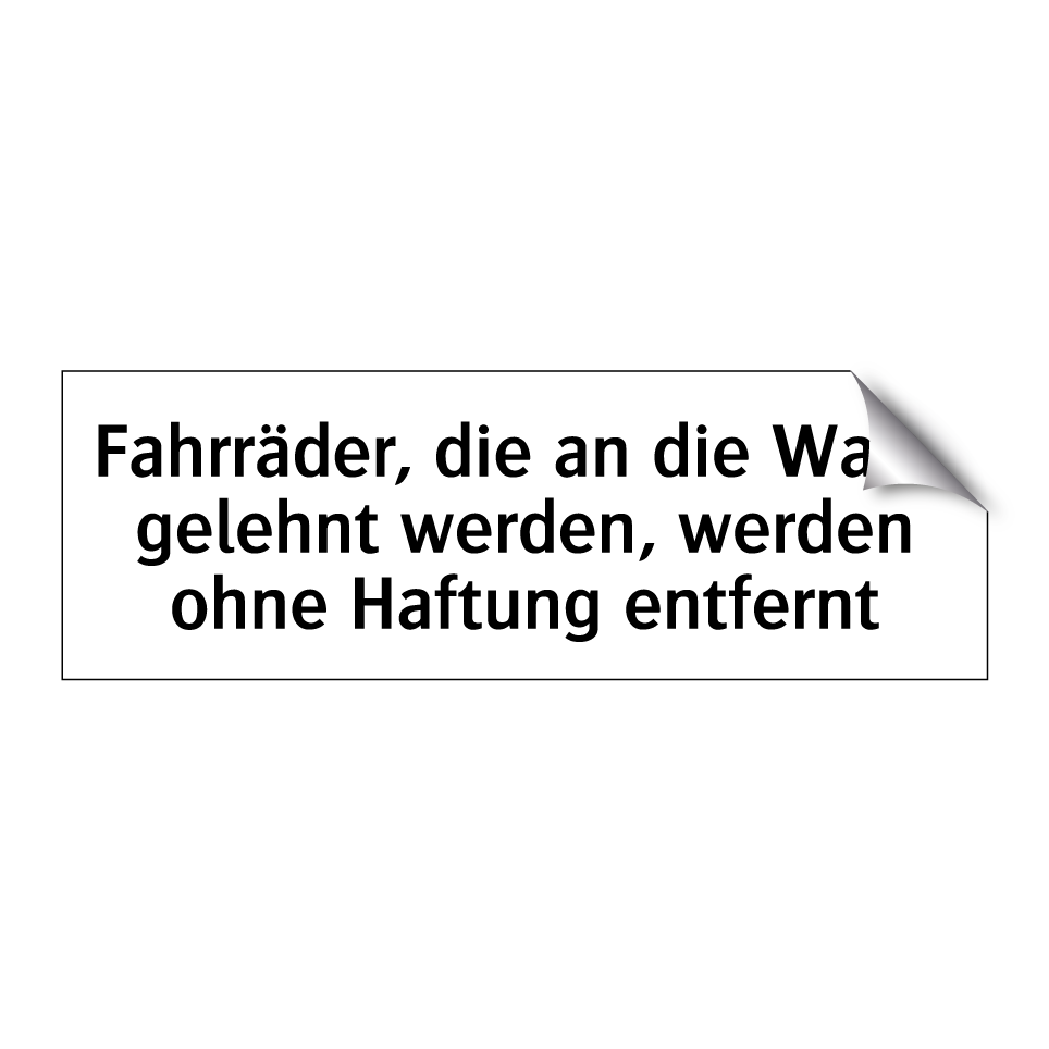 Fahrräder, die an die Wand gelehnt werden, werden ohne Haftung entfernt