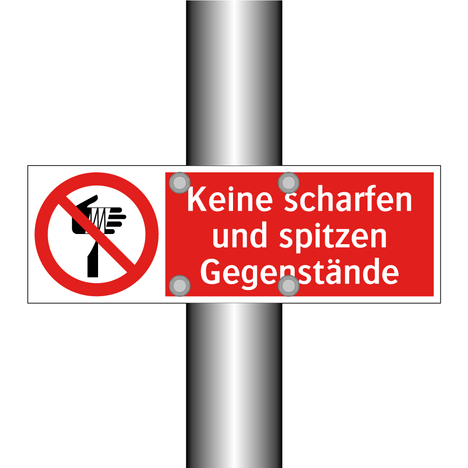 Keine scharfen und spitzen Gegenstände