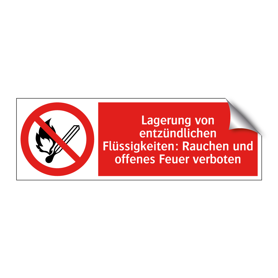 Lagerung von entzündlichen Flüssigkeiten: Rauchen und offenes Feuer verboten