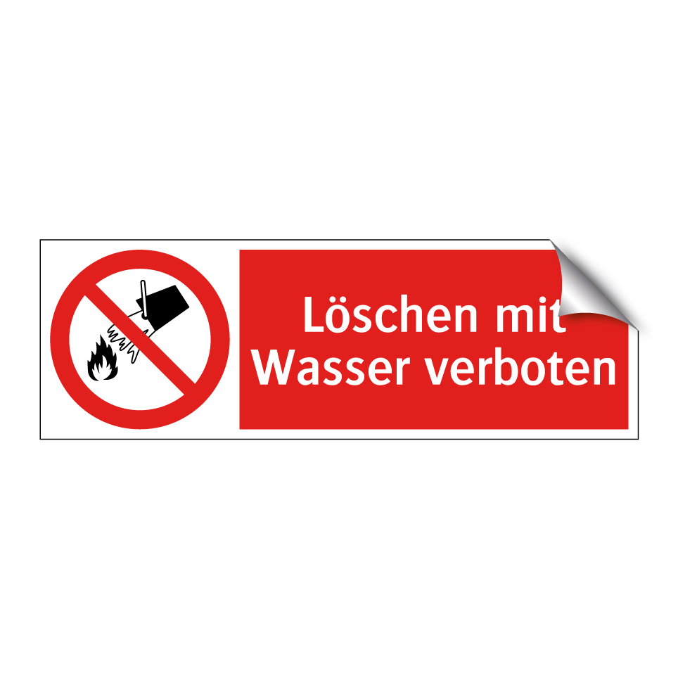 Löschen mit Wasser verboten