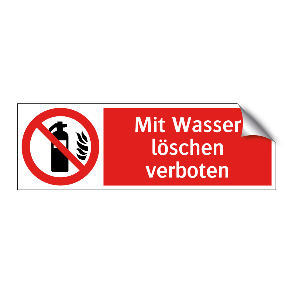 Mit Wasser löschen verboten