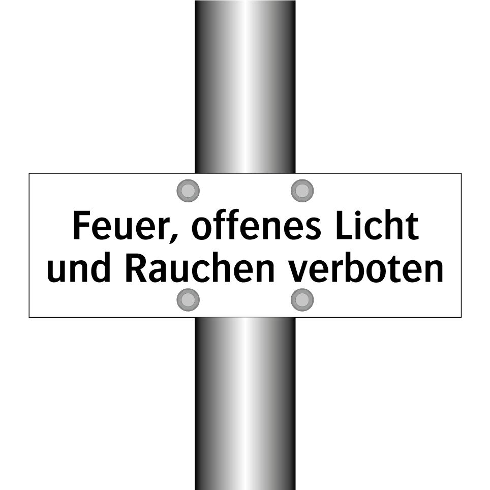 Feuer, offenes Licht und Rauchen verboten