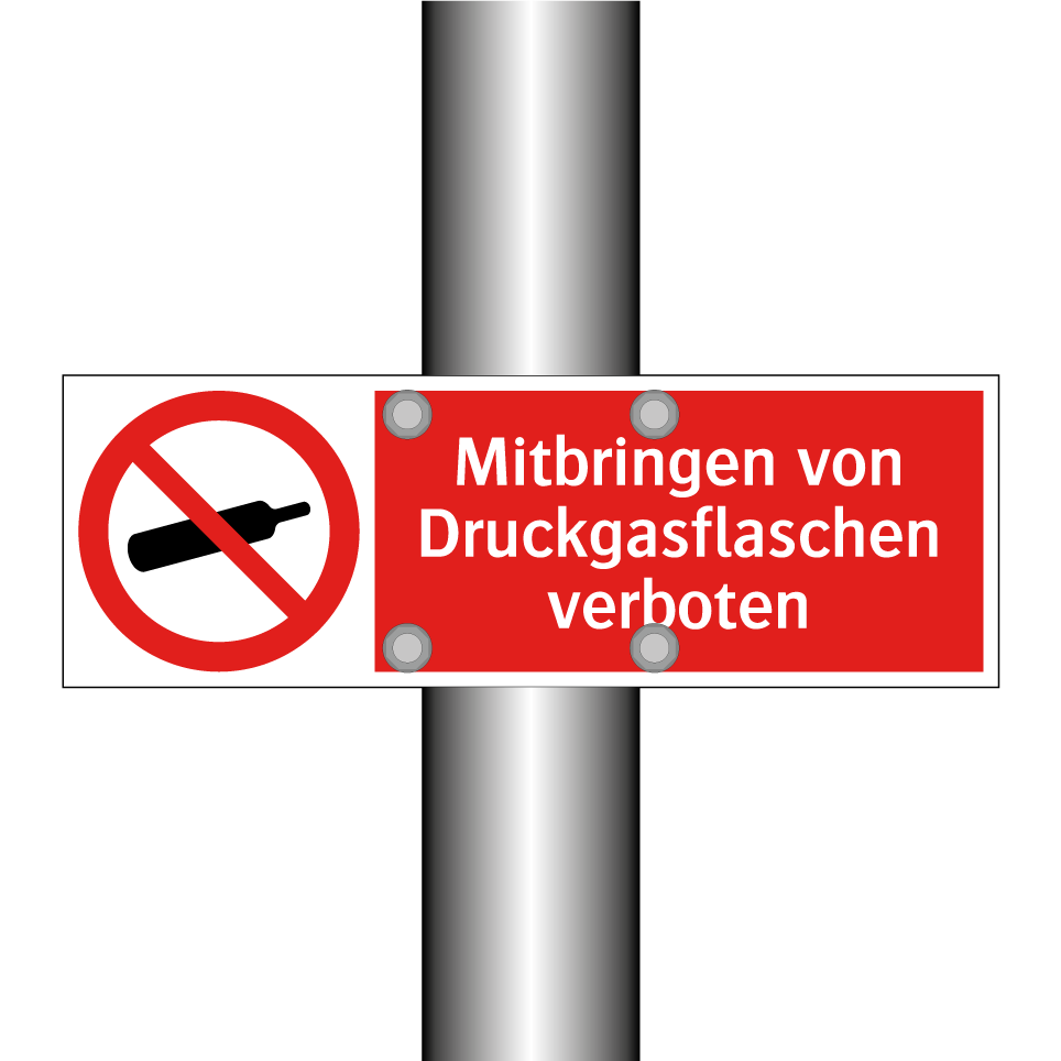 Mitbringen von Druckgasflaschen verboten