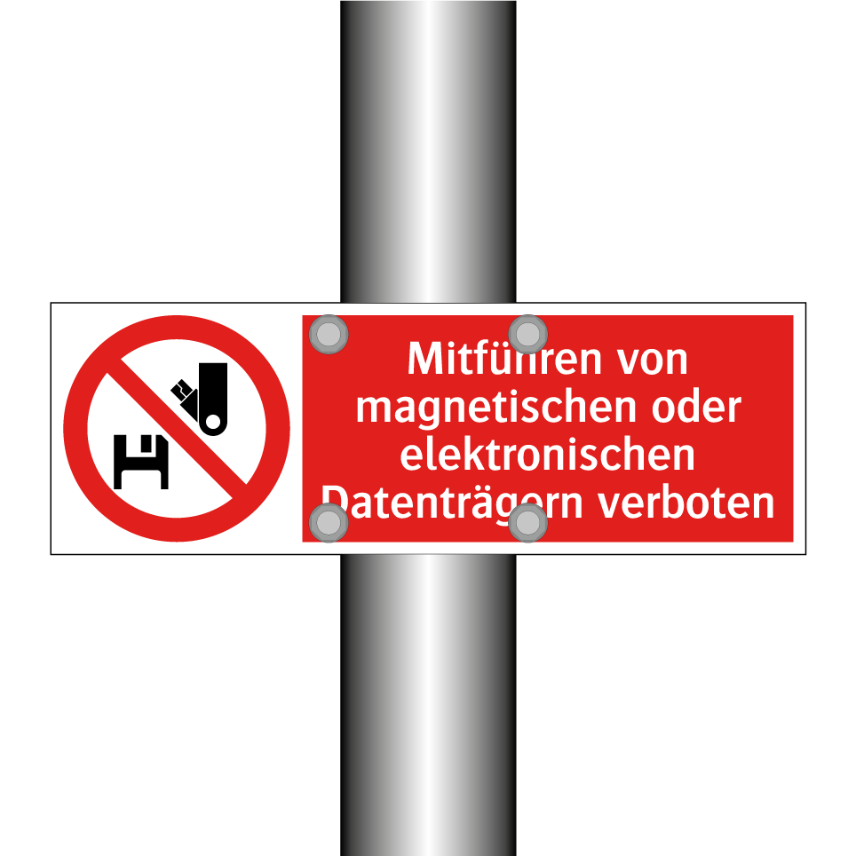 Mitführen von magnetischen oder elektronischen Datenträgern verboten