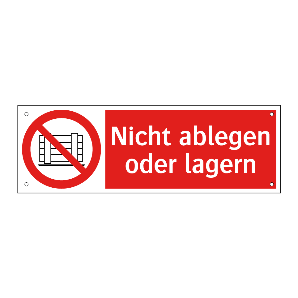 Nicht ablegen oder lagern