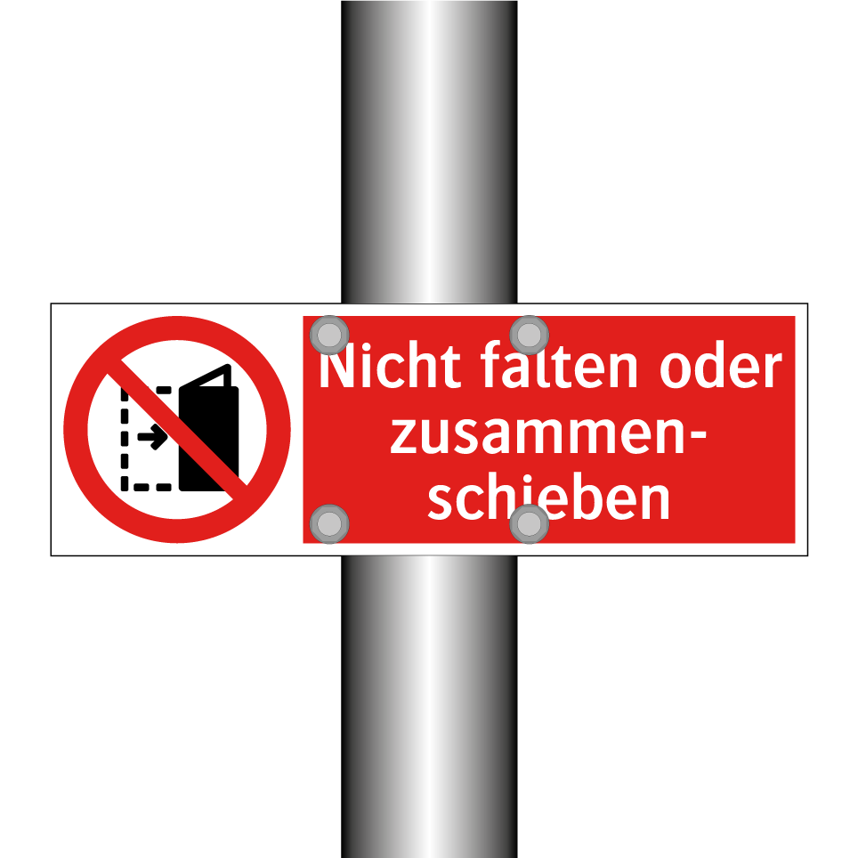 Nicht falten oder zusammen- schieben