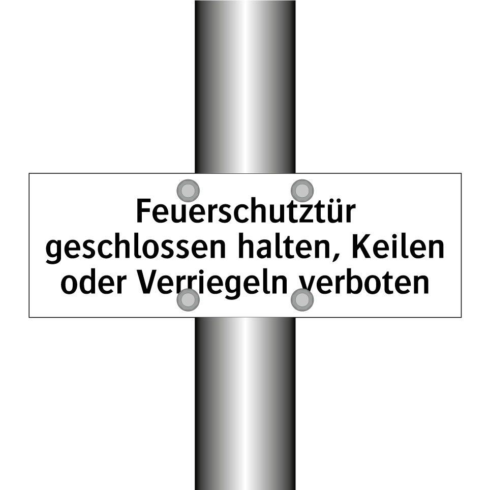 Feuerschutztür geschlossen halten, Keilen oder Verriegeln verboten