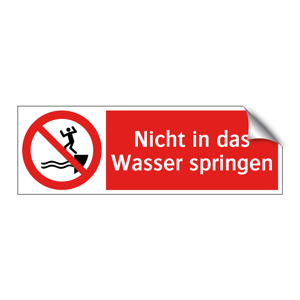 Nicht in das Wasser springen