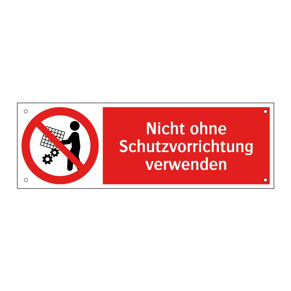 Nicht ohne Schutzvorrichtung verwenden