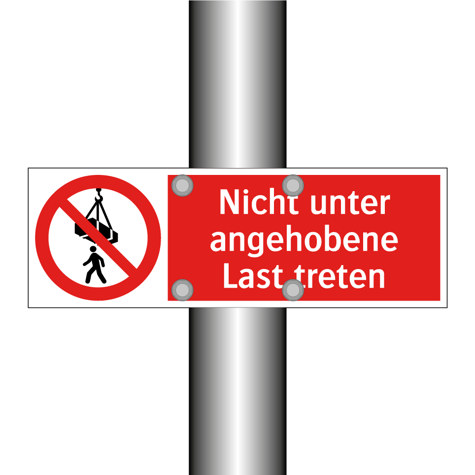 Nicht unter angehobene Last treten