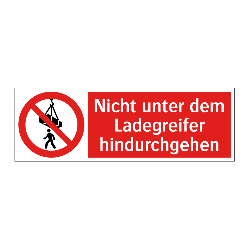 Nicht unter dem Ladegreifer hindurchgehen