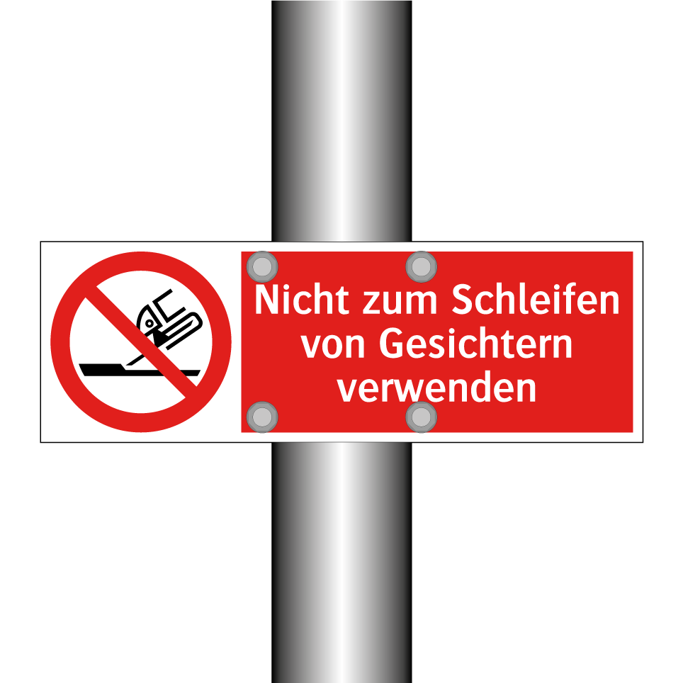 Nicht zum Schleifen von Gesichtern verwenden