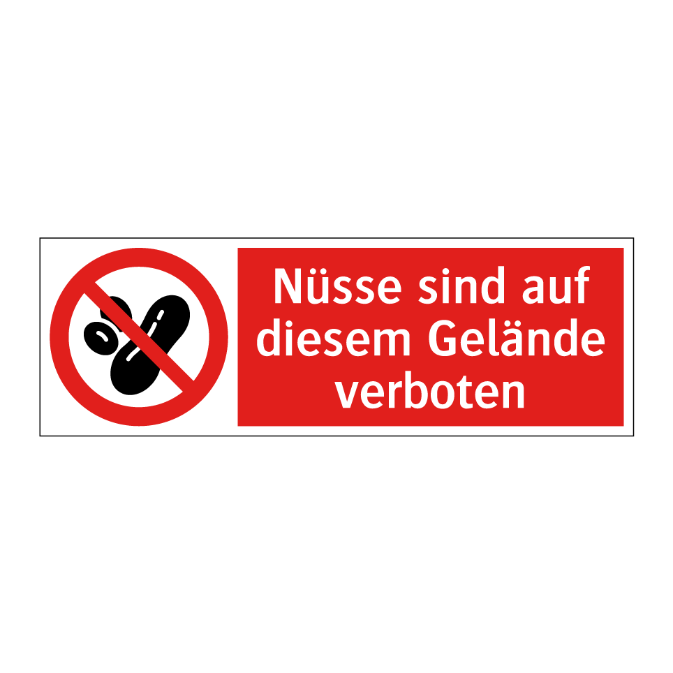 Nüsse sind auf diesem Gelände verboten