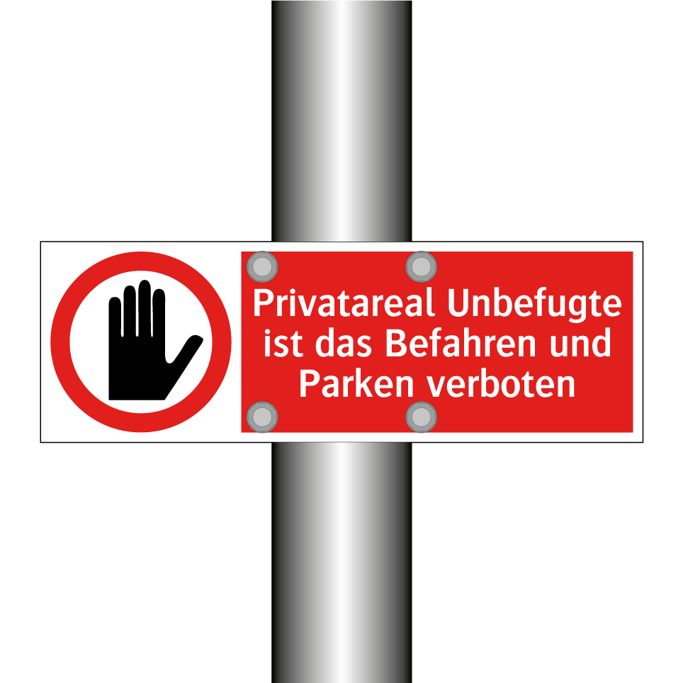 Privatareal Unbefugte ist das Befahren und Parken verboten