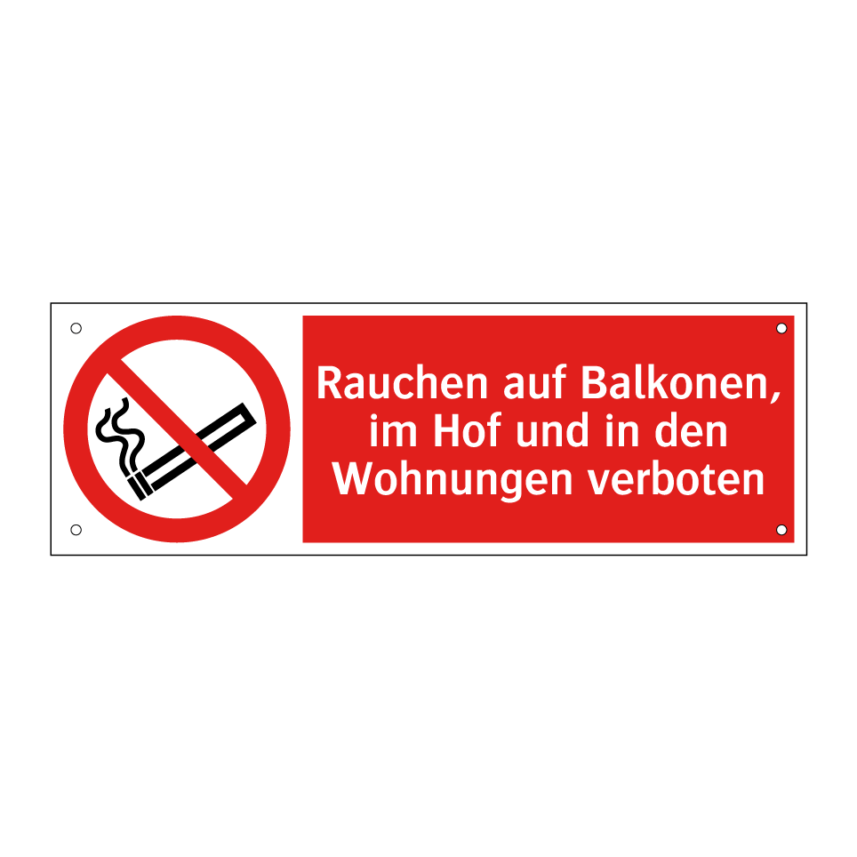 Rauchen auf Balkonen, im Hof und in den Wohnungen verboten