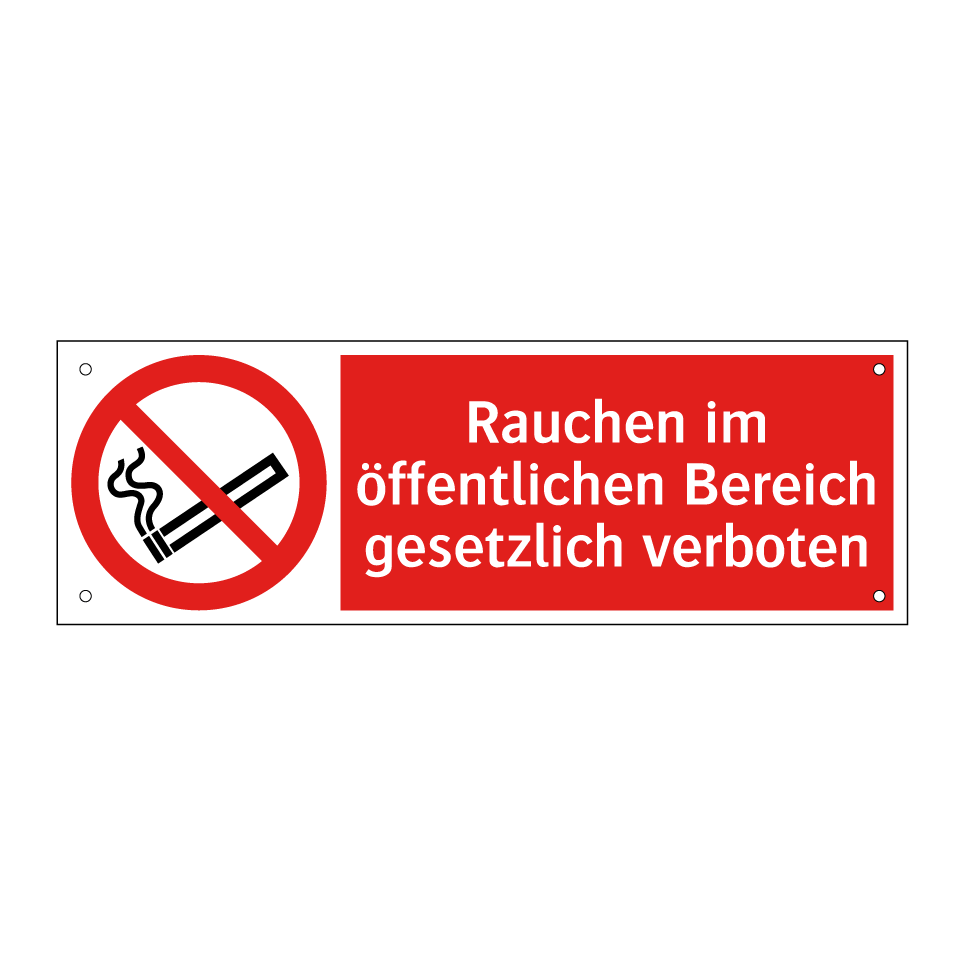 Rauchen im öffentlichen Bereich gesetzlich verboten