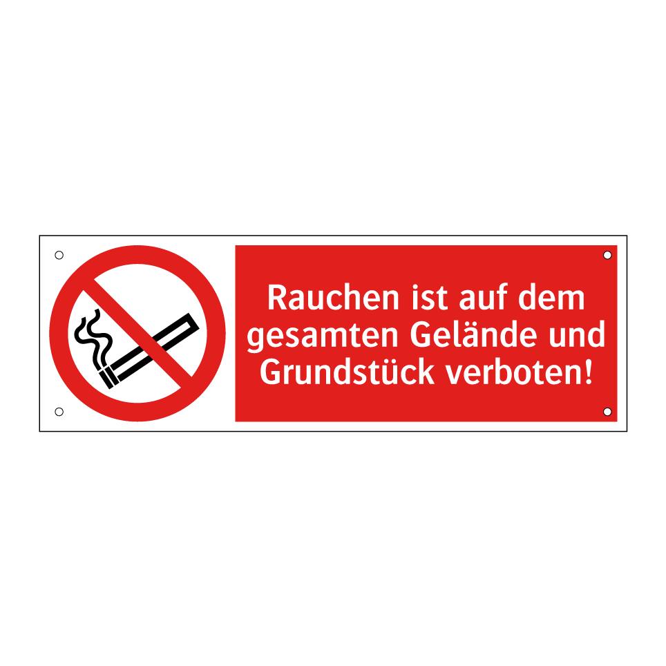 Rauchen ist auf dem gesamten Gelände und Grundstück verboten!