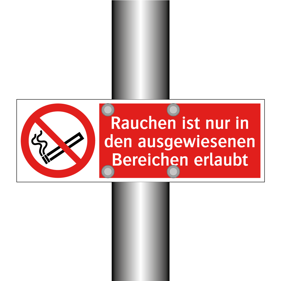 Rauchen ist nur in den ausgewiesenen Bereichen erlaubt