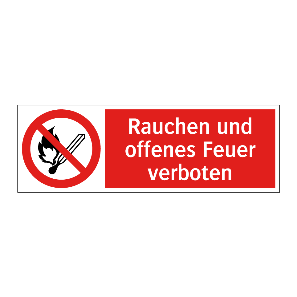 Rauchen und offenes Feuer verboten
