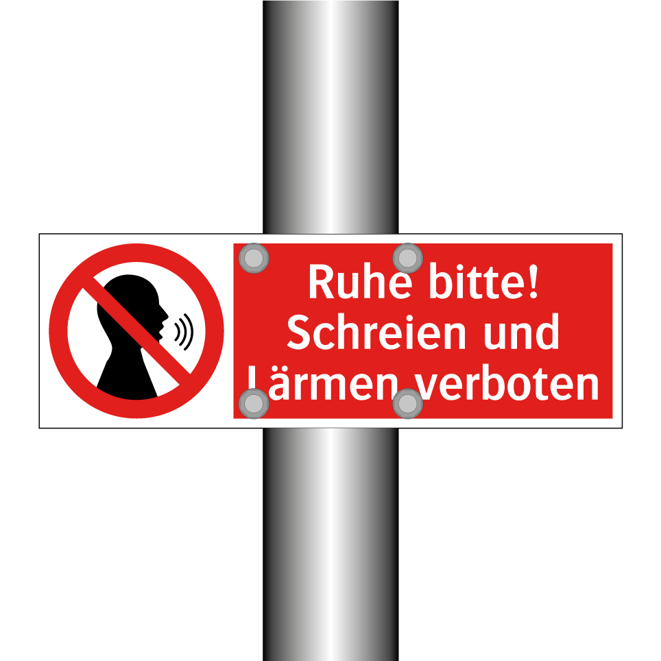 Ruhe bitte! Schreien und Lärmen verboten