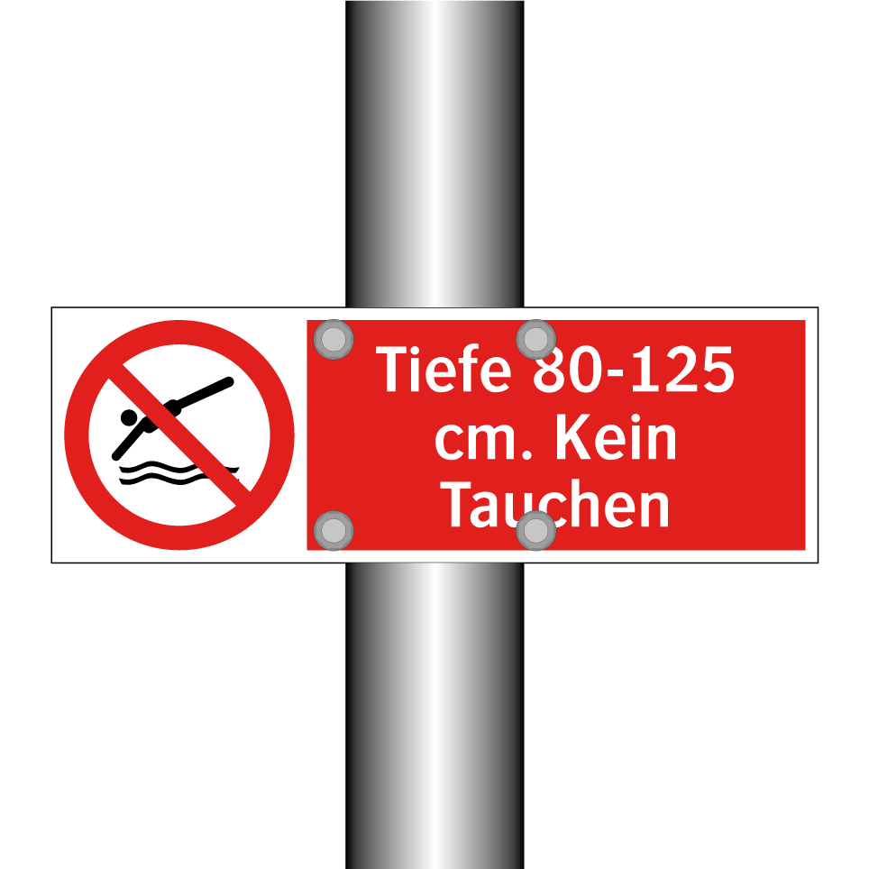 Tiefe 80-125 cm. Kein Tauchen