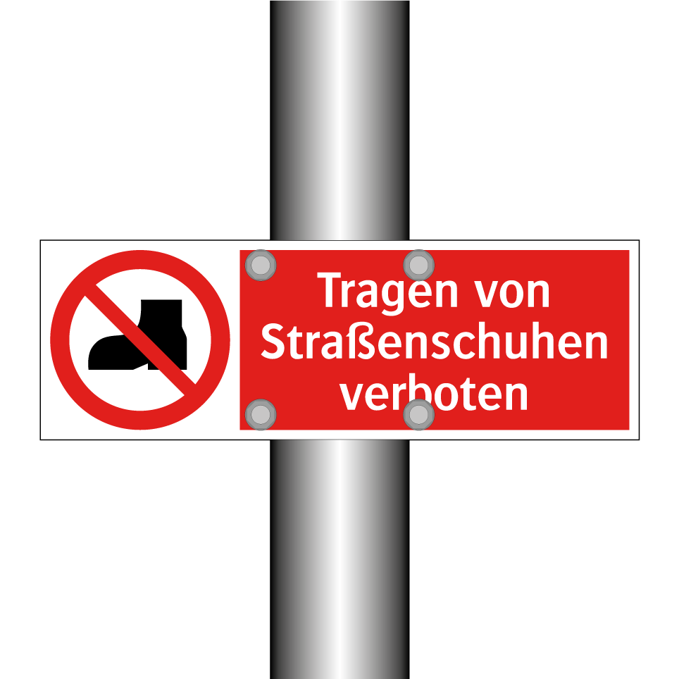 Tragen von Straßenschuhen verboten