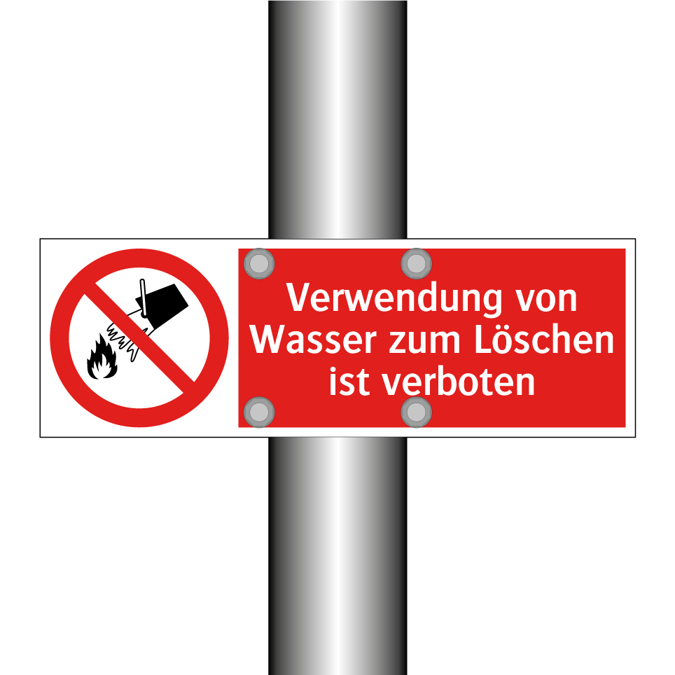 Verwendung von Wasser zum Löschen ist verboten