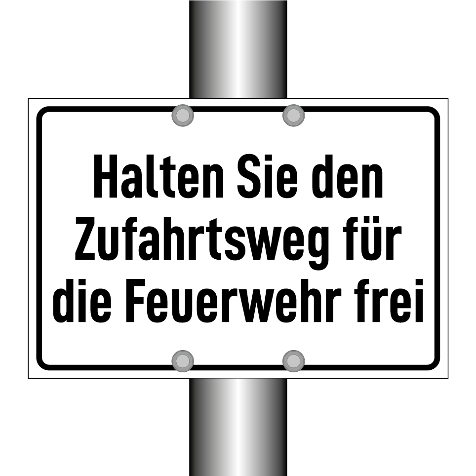 Halten Sie den Zufahrtsweg für die Feuerwehr frei