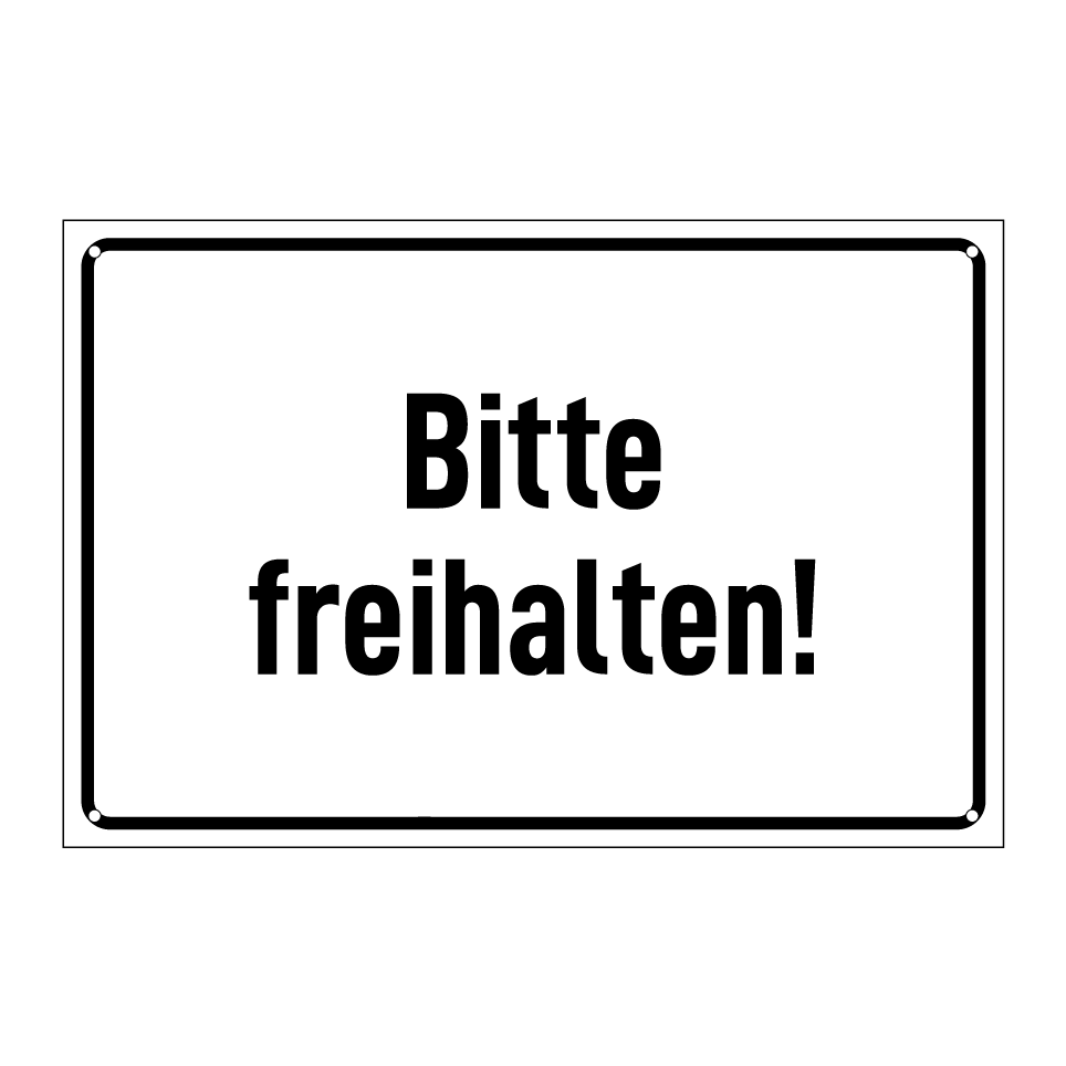 Bitte freihalten!