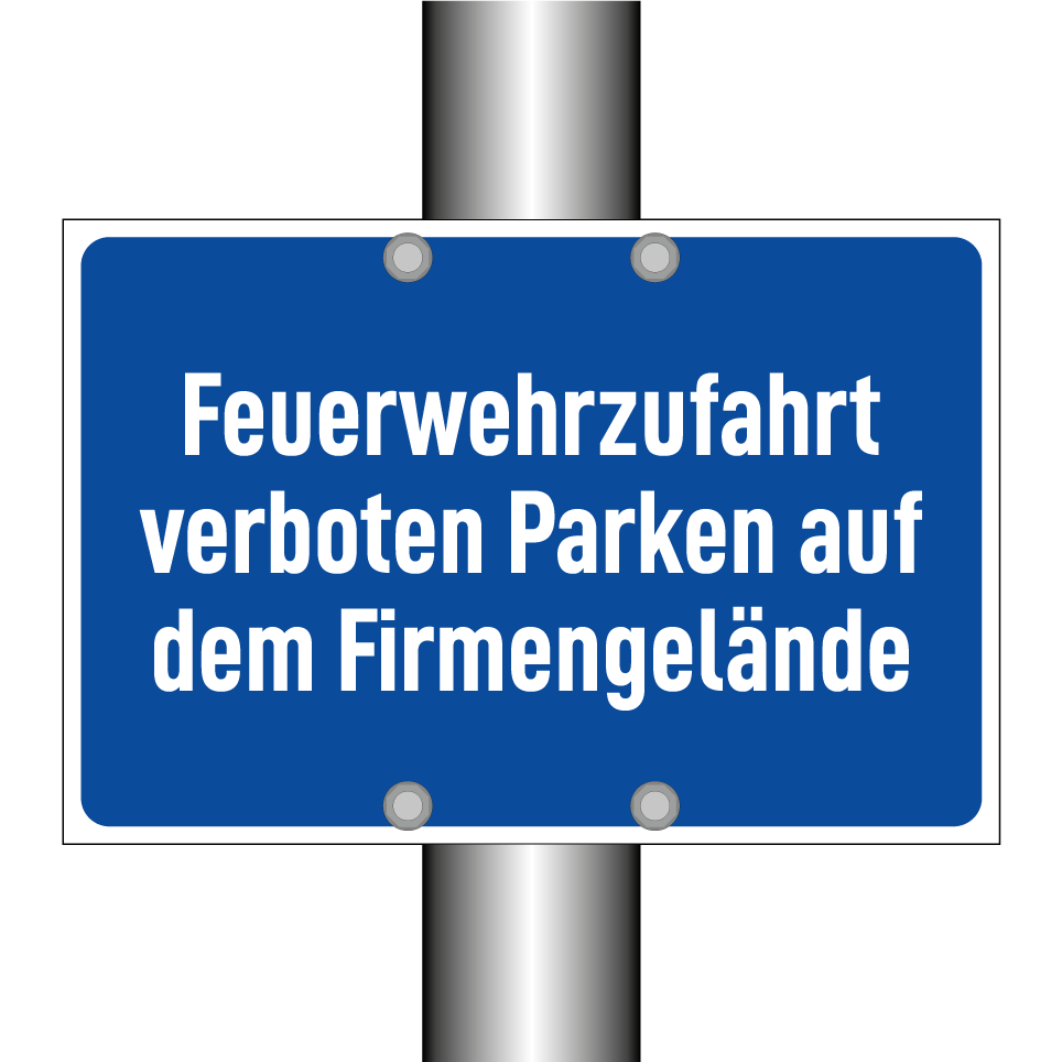 Feuerwehrzufahrt verboten Parken auf dem Firmengelände