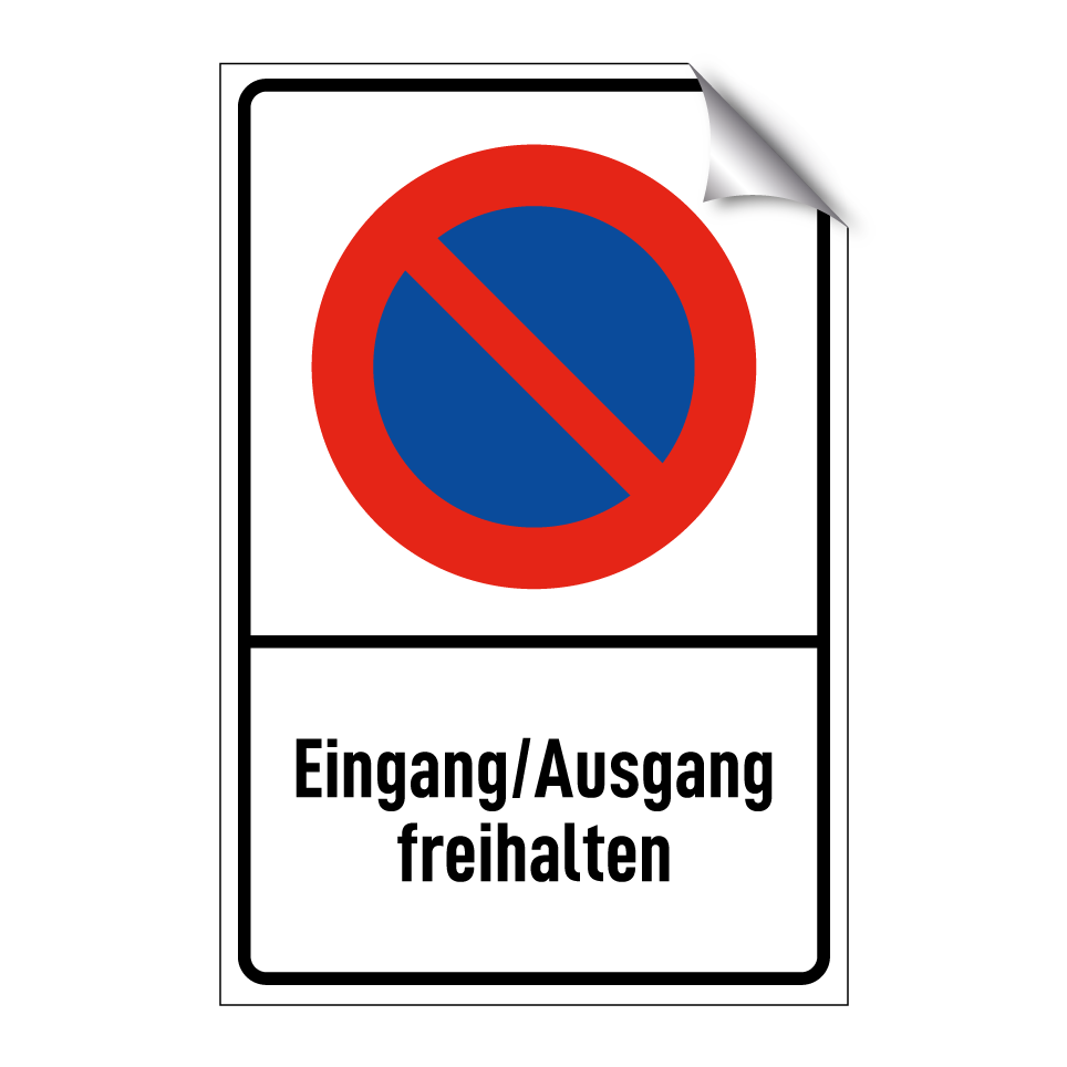Eingang/Ausgang freihalten