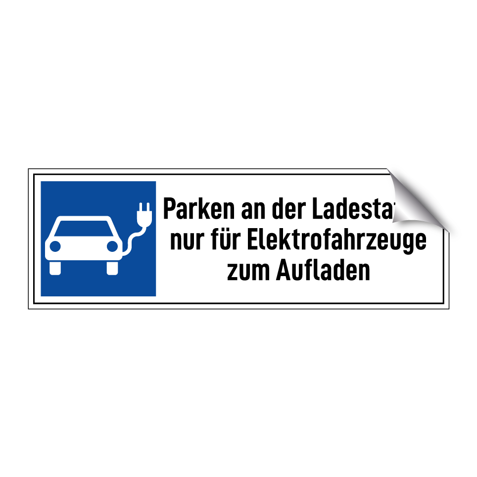 Parken an der Ladestation nur für Elektrofahrzeuge zum Aufladen