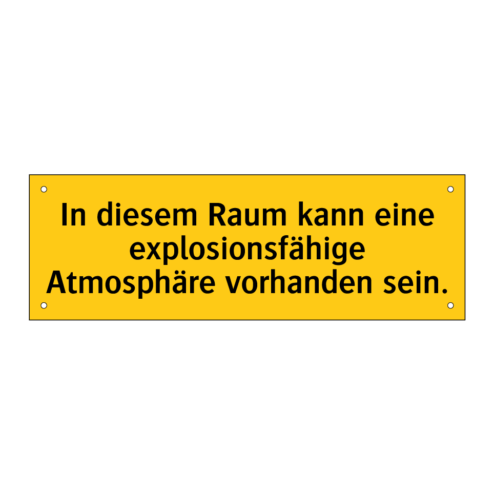 In diesem Raum kann eine explosionsfähige Atmosphäre vorhanden sein.