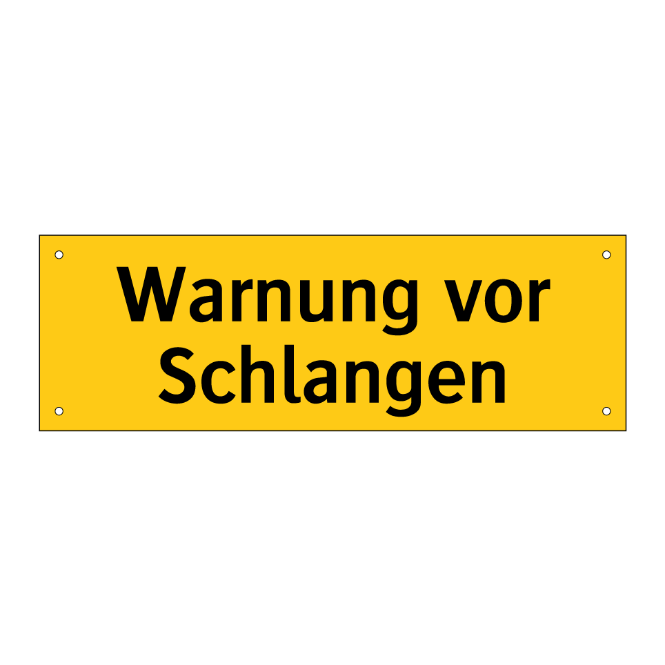 Warnung vor Schlangen