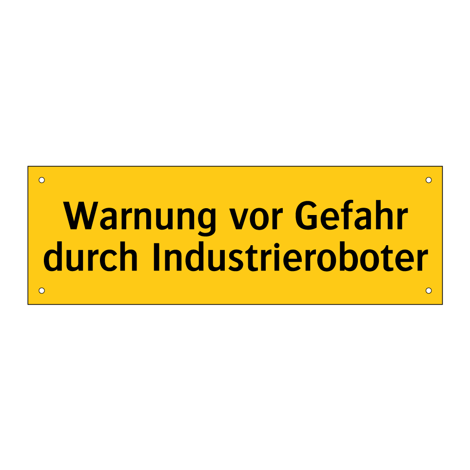 Warnung vor Gefahr durch Industrieroboter