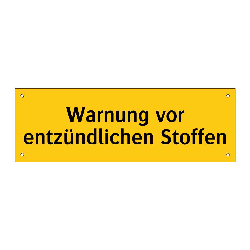 Warnung vor entzündlichen Stoffen