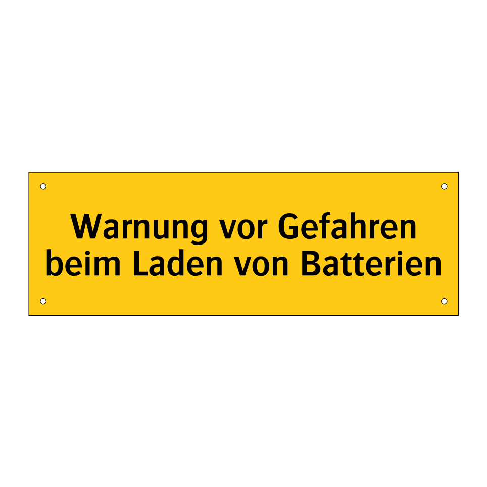 Warnung vor Gefahren beim Laden von Batterien